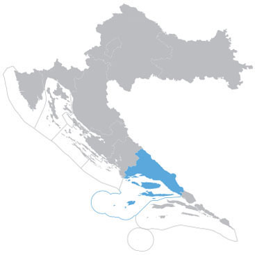 Split Region - Dalmatia map