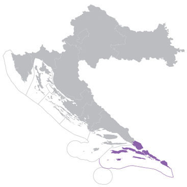 Dubrovnik Region - Dalmatia map