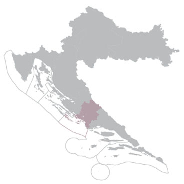 Šibenik Region - Dalmatia map