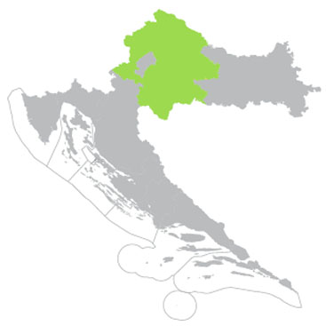 Zagreb Region map - Central Croatia