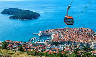 Dubrovnik Cable Car, panorama view of Old Town Dubrovnik